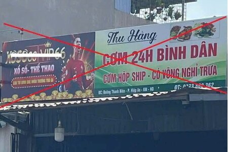 Cảnh báo thủ đoạn làm bảng hiệu miễn phí để lồng ghép quảng cáo cá độ, cờ bạc trực tuyến