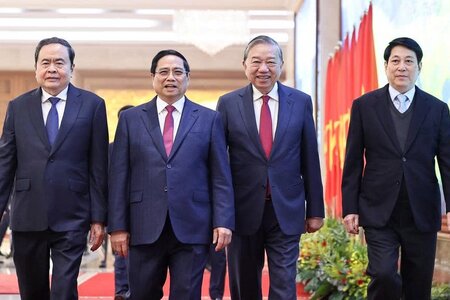 Tổng Bí thư Tô Lâm và các lãnh đạo chủ chốt dự Hội nghị toàn quốc Chính phủ và chính quyền địa phương