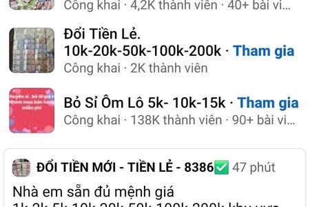 Cẩn trọng với dịch vụ đổi tiền mới, tiền lẻ trái phép trên mạng xã hội