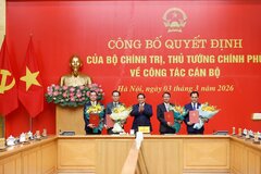 Công bố quyết định của Bộ Chính trị và Thủ tướng Chính phủ về công tác cán bộ