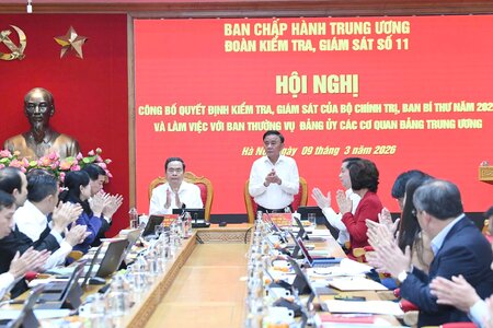 Công bố quyết định kiểm tra, giám sát đối với Ban Thường vụ Đảng ủy các cơ quan Đảng Trung ương