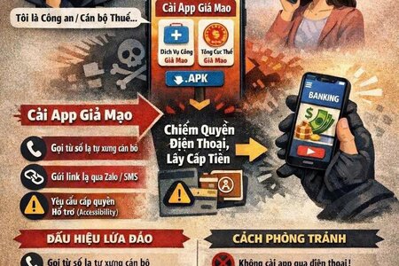 Cảnh báo bẫy giả danh cán bộ Nhà nước dụ dỗ cài đặt ứng dụng dịch vụ công