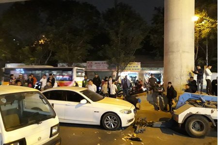 Hà Nội: Bị kẹp giữa xe buýt với BMW, thiếu nữ tử vong tại chỗ