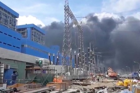 Cháy lớn tại Nhà máy Nhiệt điện Duyên Hải 3, công nhân đu dây bỏ chạy
