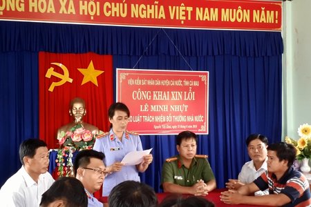 Cà Mau: VKSND huyện tổ chức xin lỗi công khai 3 thanh niên bị oan sai