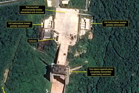 Bãi thử động cơ tên lửa ở Triều Tiên có thể đã  bắt đầu phá hủy