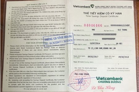 Vietcombank bị khách hàng tố gửi 100 triệu sau 1 năm chỉ còn 10 triệu