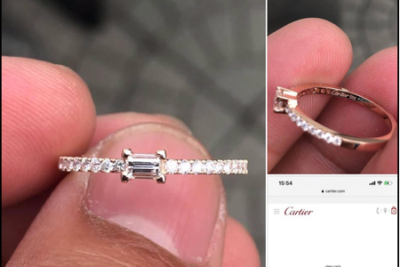 Cô gái từ chối nhận chiếc nhẫn Cartier $3200 vì nghĩ là kim cương fake