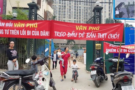 Trách nhiệm Công ty Văn Phú khi cư dân bị cấm đi lối 177 Trung Kính?