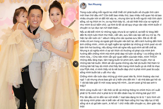 Bà xã Lam Trường lên tiếng về tin đồn rạn nứt hôn nhân