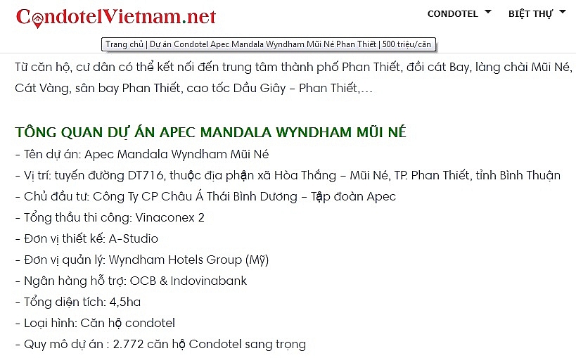 Apec Mandala Wyndham Mũi Né phớt lờ lệnh cấm, mở bán rầm rộ