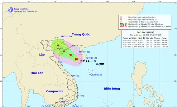 Áp thấp nhiệt đới mạnh thành bão, đi vào đất liền các tỉnh từ Quảng Ninh đến Ninh Bình