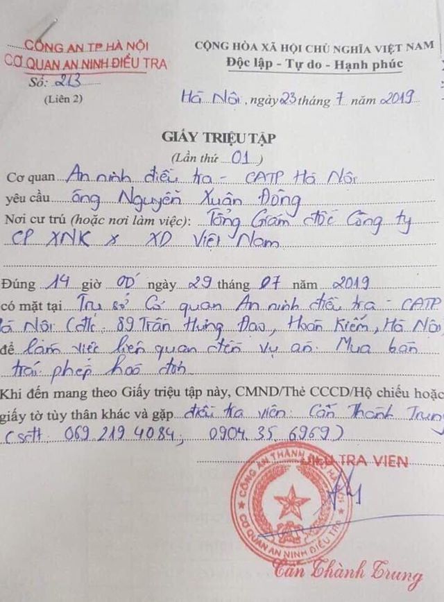 Vinaconex lên tiếng về thông tin đại gia Nguyễn Xuân Đông bị công an triệu tập