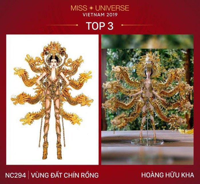 Top 3 National Costume của Hoàng Thùy, mẫu 'bàn thờ' bị loại