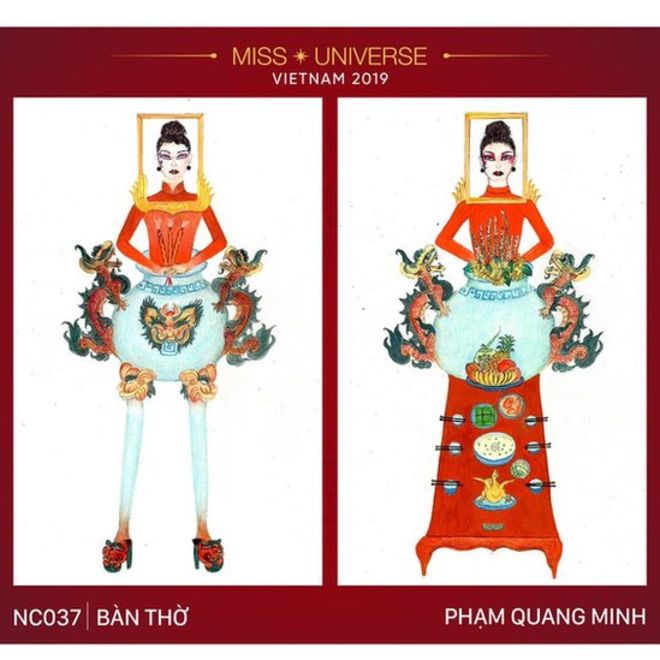 Top 3 National Costume của Hoàng Thùy, mẫu 'bàn thờ' bị loại