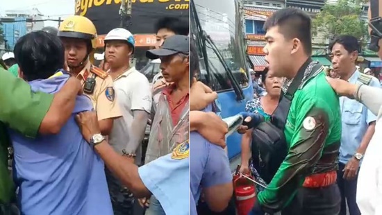 Mâu thuẫn sau va chạm, tài xế xe buýt đâm người trên phố Sài Gòn