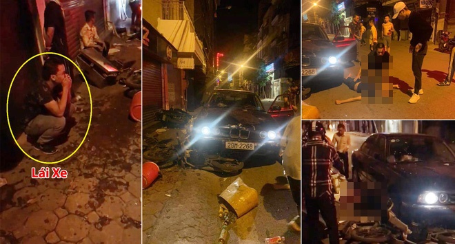 Xe BMW gây tai nạn liên hoàn trên phố Hà Nội, 5 người nhập viện