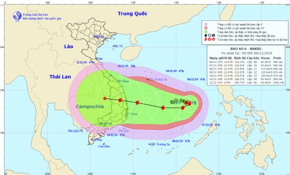 Tin bão trên biển Đông (cơn bão số 6)