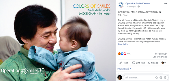 Operation Smile khẳng định Thành Long sẽ không đến Việt Nam