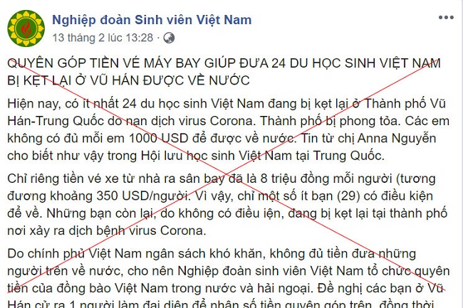 Bộ GD&ĐT bác thông tin du học sinh Việt Nam kẹt lại ở Vũ Hán