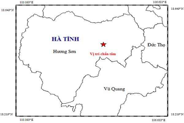 Hà Tĩnh: Động đất 2,7 độ Richter trong đêm