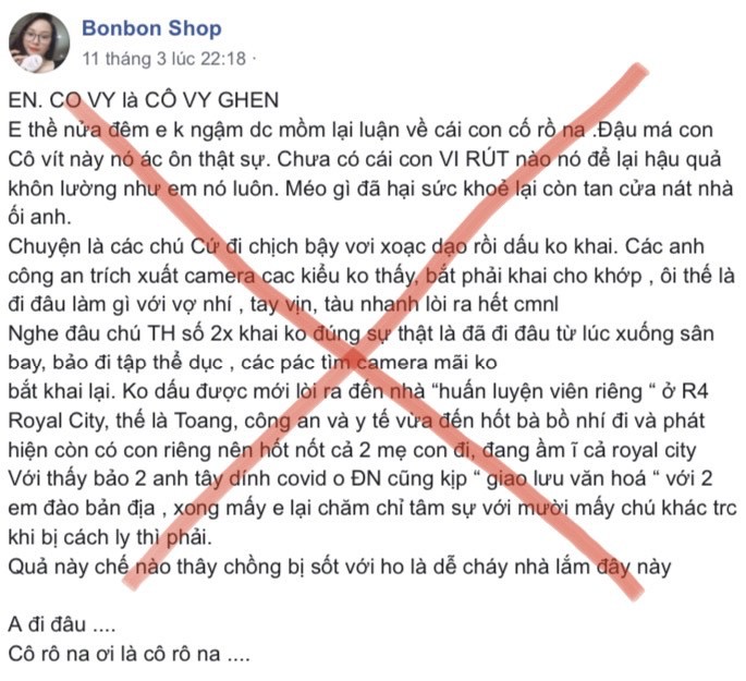 Xử lý nhiều trường hợp tun tin bệnh nhân số 21 nhiễm Covid-19 có 'bồ nhí, con riêng'