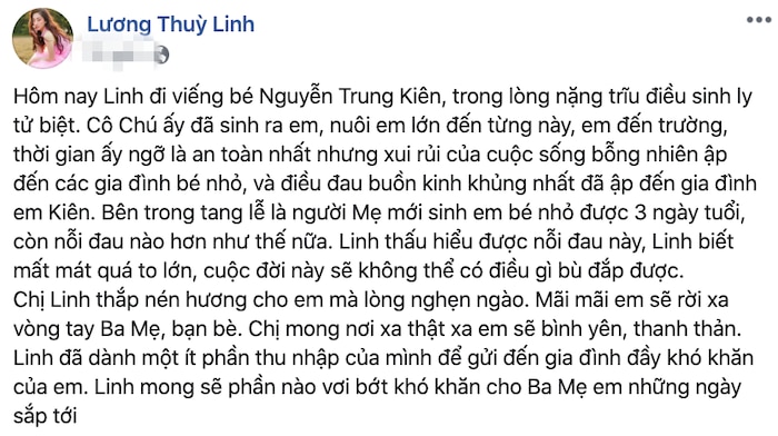 Hoa hậu Lương Thùy Linh đến viếng học sinh tử vong vì cây phượng đổ