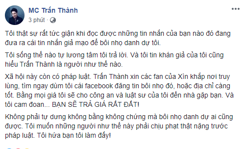 Trấn Thành phản ứng gay gắt trước tin bị tố cùng hội bạn sử dụng chất cấm