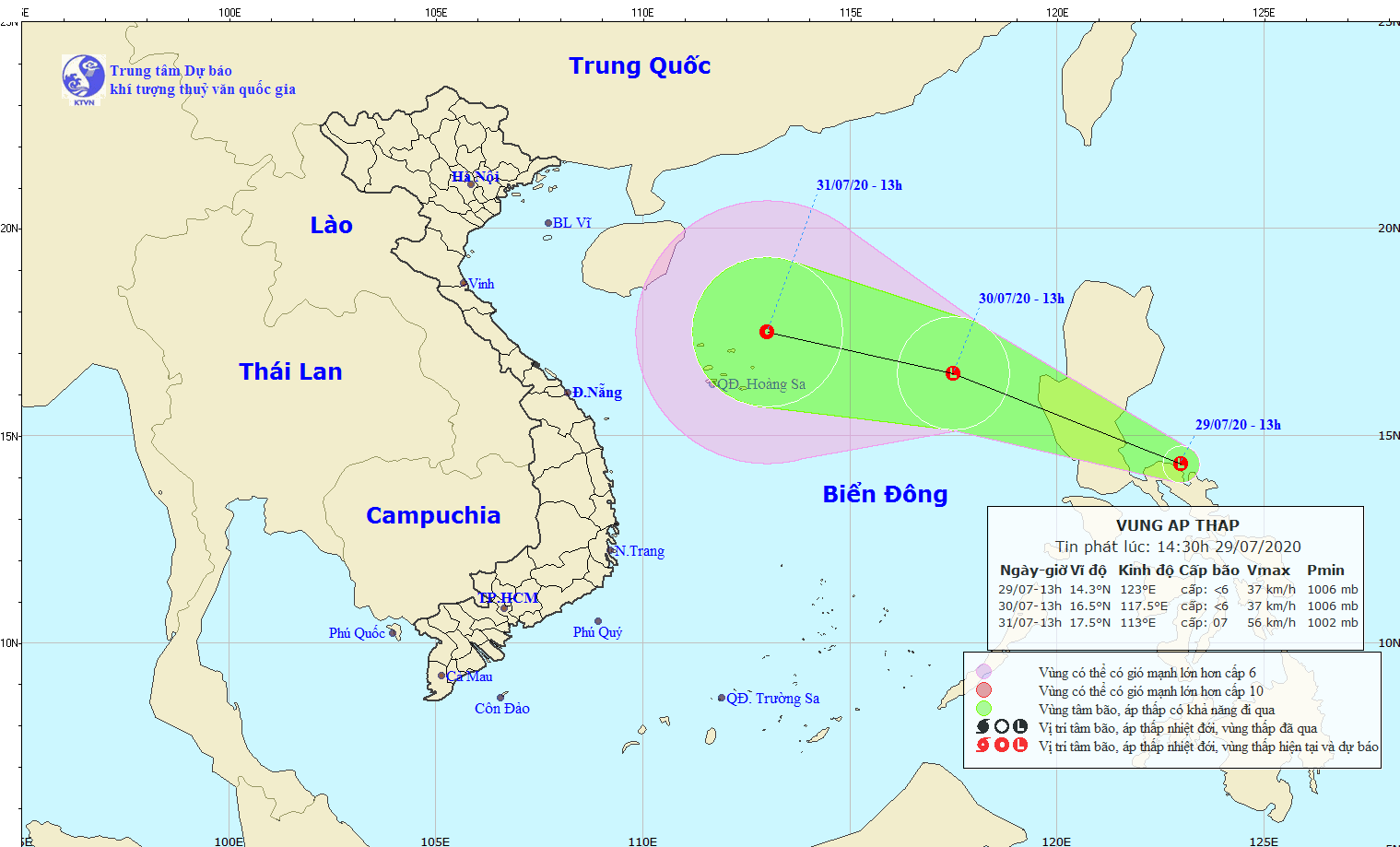 Biển Đông sắp đón áp thấp nhiệt đới