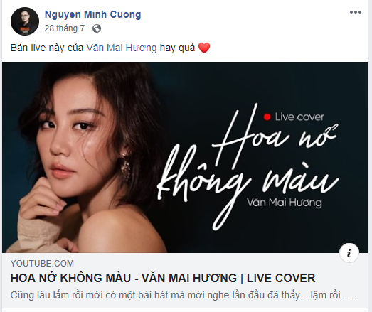 Văn Mai Hương lên tiếng sau khi bị tố cover 'Hoa Nở Không Màu' trái phép