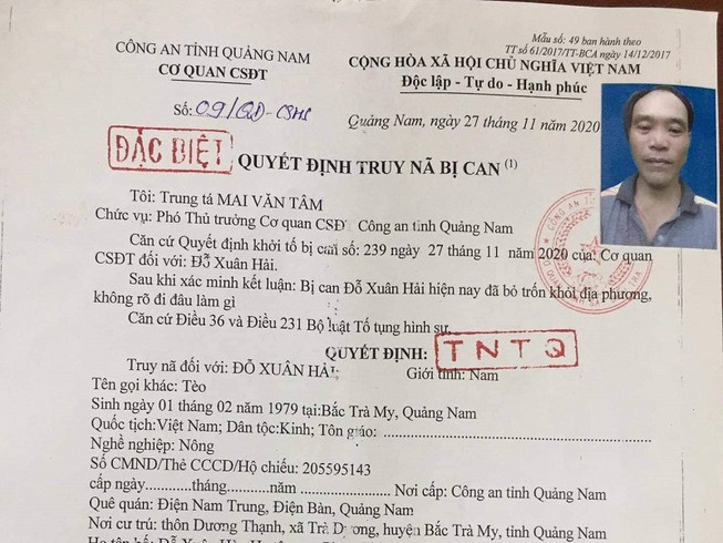 Truy nã đối tượng nổ súng khiến 4 người thương vong ở Quảng Nam