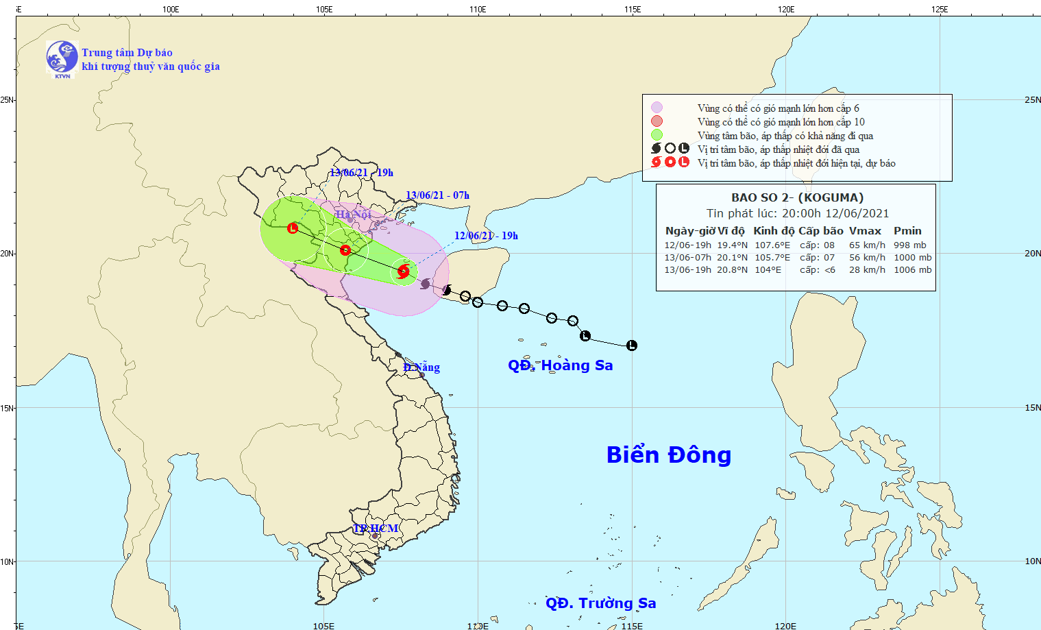 Bão số 2 cách đất liền từ Hải Phòng đến Nghệ An 210km, gió giật cấp 10