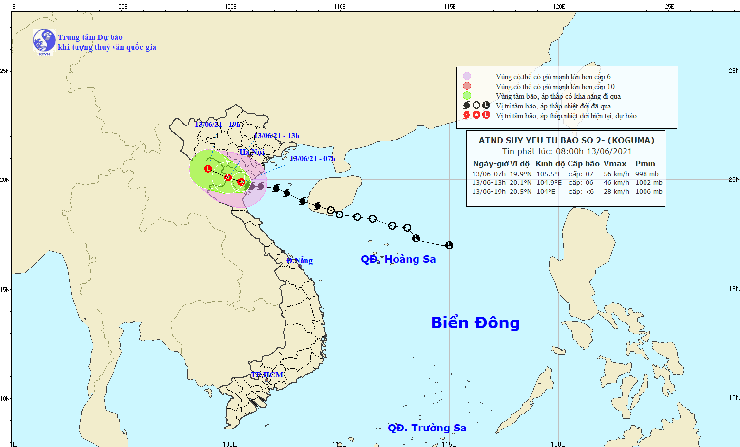 Sau khi vào đất liền từ Thái Bình đến phía Bắc Nghệ An, bão số 2 đã suy yếu thành áp thấp nhiệt đới