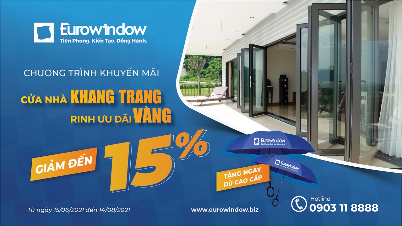Eurowindow tri ân khách hàng, giảm đến 15% tất cả sản phẩm