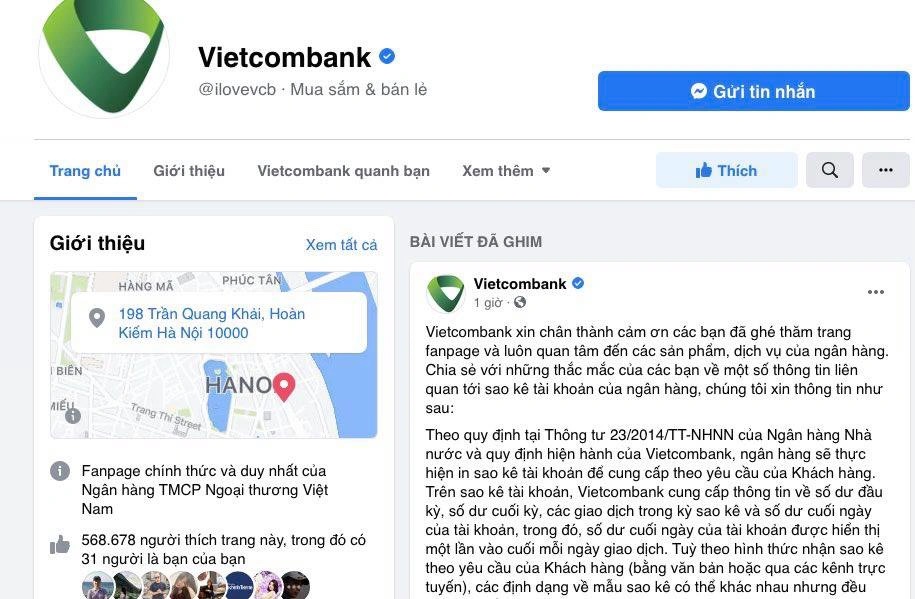 Vietcombank chính thức lên tiếng về sao kê tài khoản ngân hàng