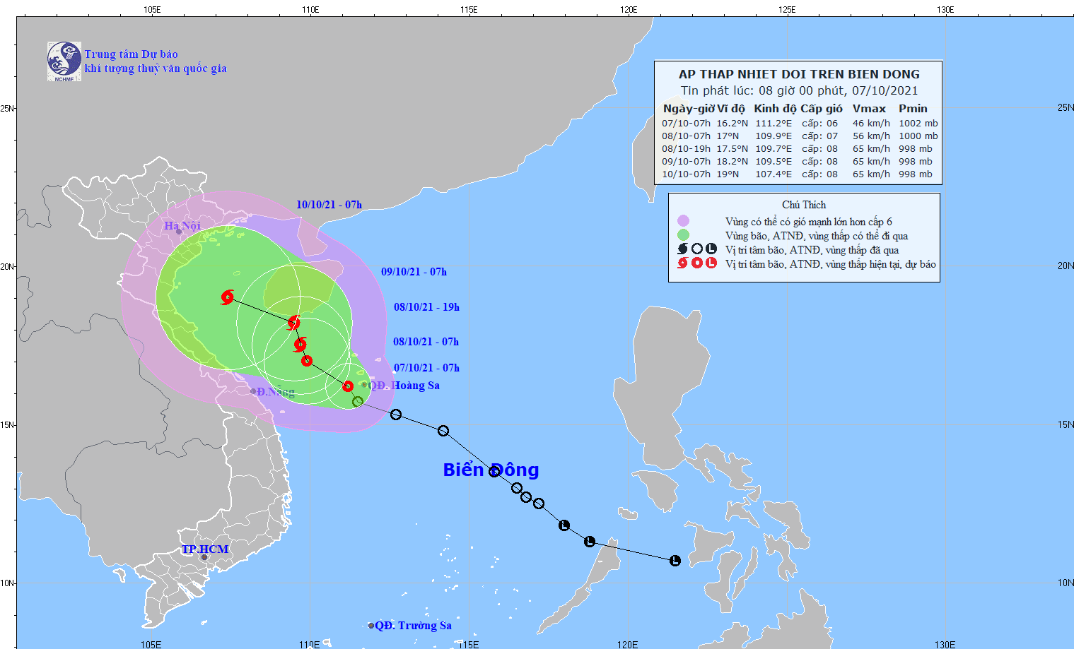Áp thấp nhiệt đới có khả năng mạnh lên thành bão, gây mưa lớn ở miền Trung