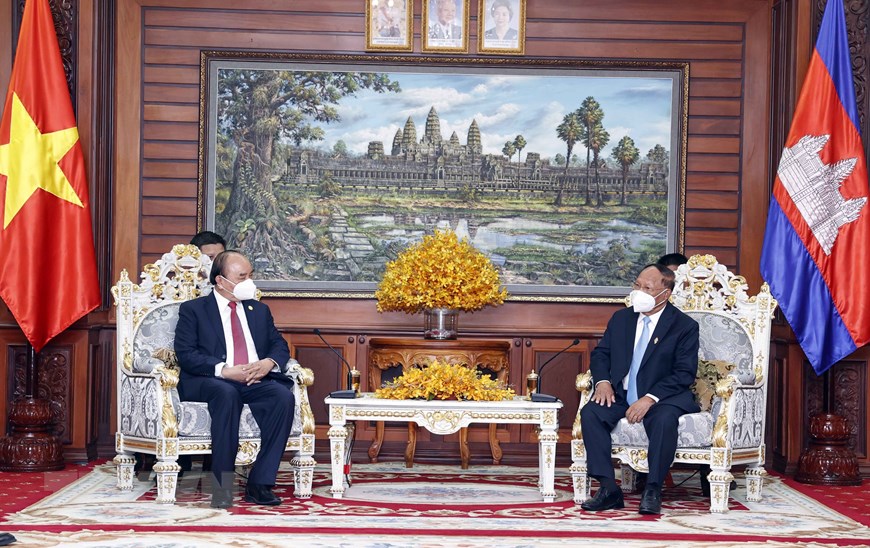Chủ tịch nước hội kiến lãnh đạo Chính phủ, Thượng viện, Hạ viện Campuchia