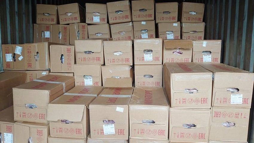 Phát hiện xe tải vận chuyển 16 tấn thịt heo không rõ nguồn gốc ở An Giang