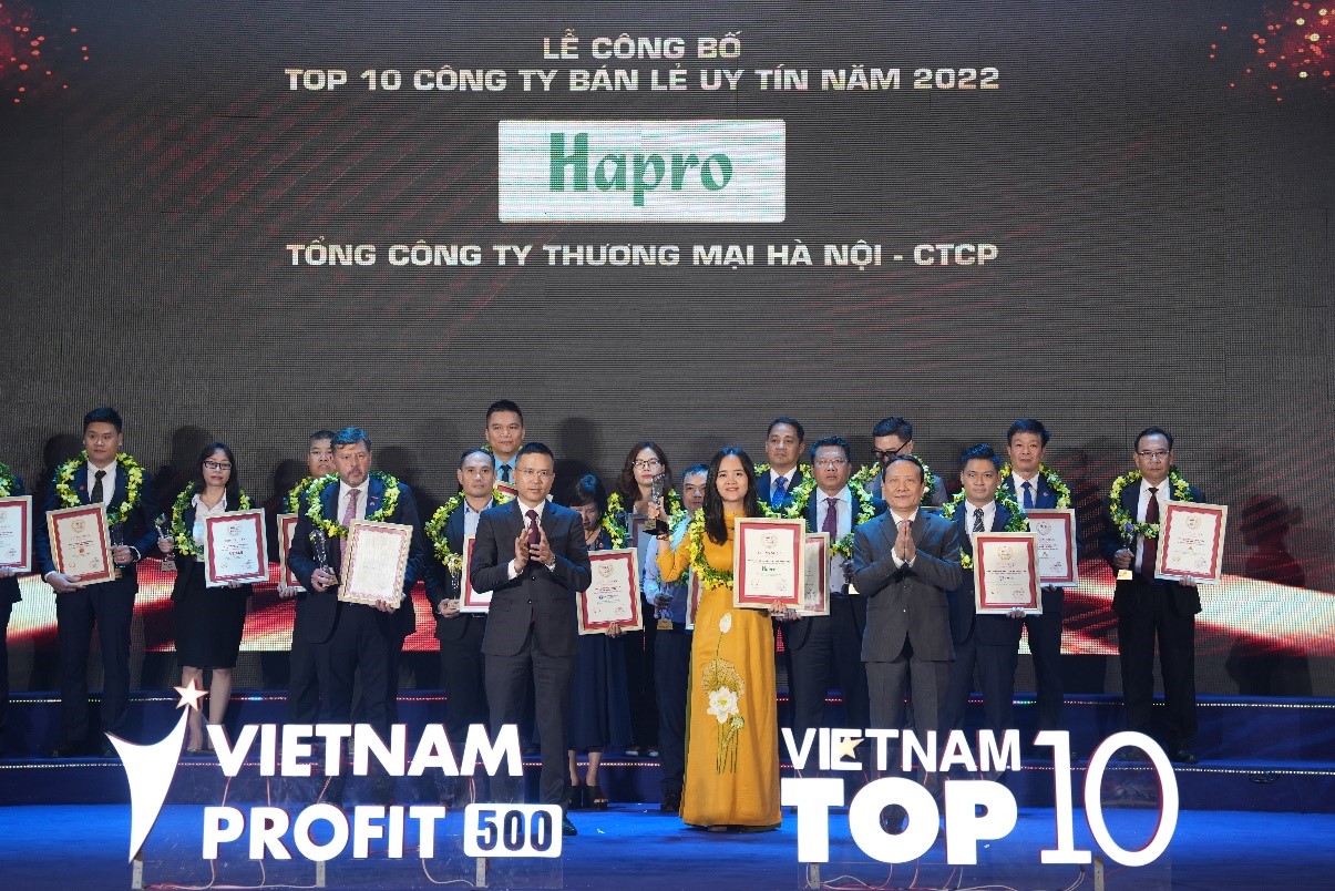 Vững vàng vượt qua đại dịch, Hapro tiếp tục phát triển và được vinh danh top 10 công ty bán lẻ uy tín lần thứ 5 liên tiếp