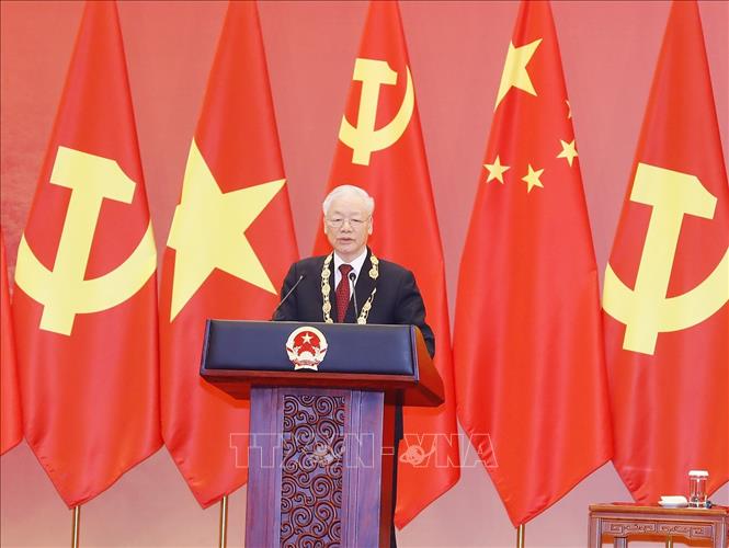 Lễ trao tặng Tổng Bí thư Nguyễn Phú Trọng Huân chương Hữu nghị của nước CHND Trung Hoa