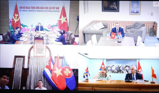 Trưởng ban Đối ngoại Trung ương Việt Nam - Cuba điện đàm trực tuyến