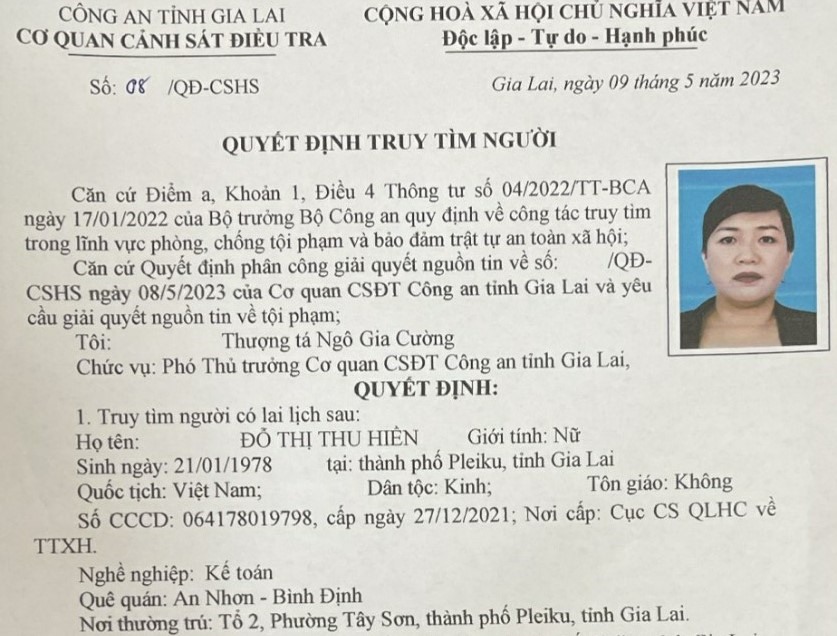 Tạm giữ nữ kế toán Ủy ban MTTQ Việt Nam tỉnh Gia Lai