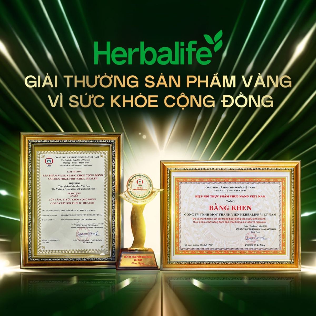 17 Sản Phẩm Herbalife được trao chứng nhận ‘Sản Phẩm Vàng Vì Sức Khỏe Cộng Đồng năm 2023’