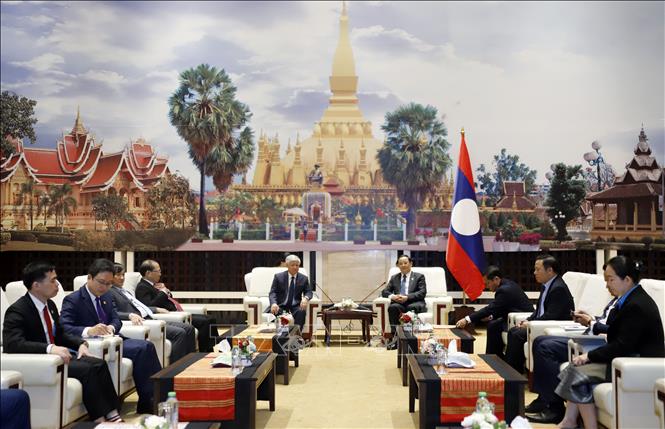 Thủ tướng Sonexay Siphandone đánh giá cao hợp tác giữa hai tổ chức Mặt trận Việt - Lào