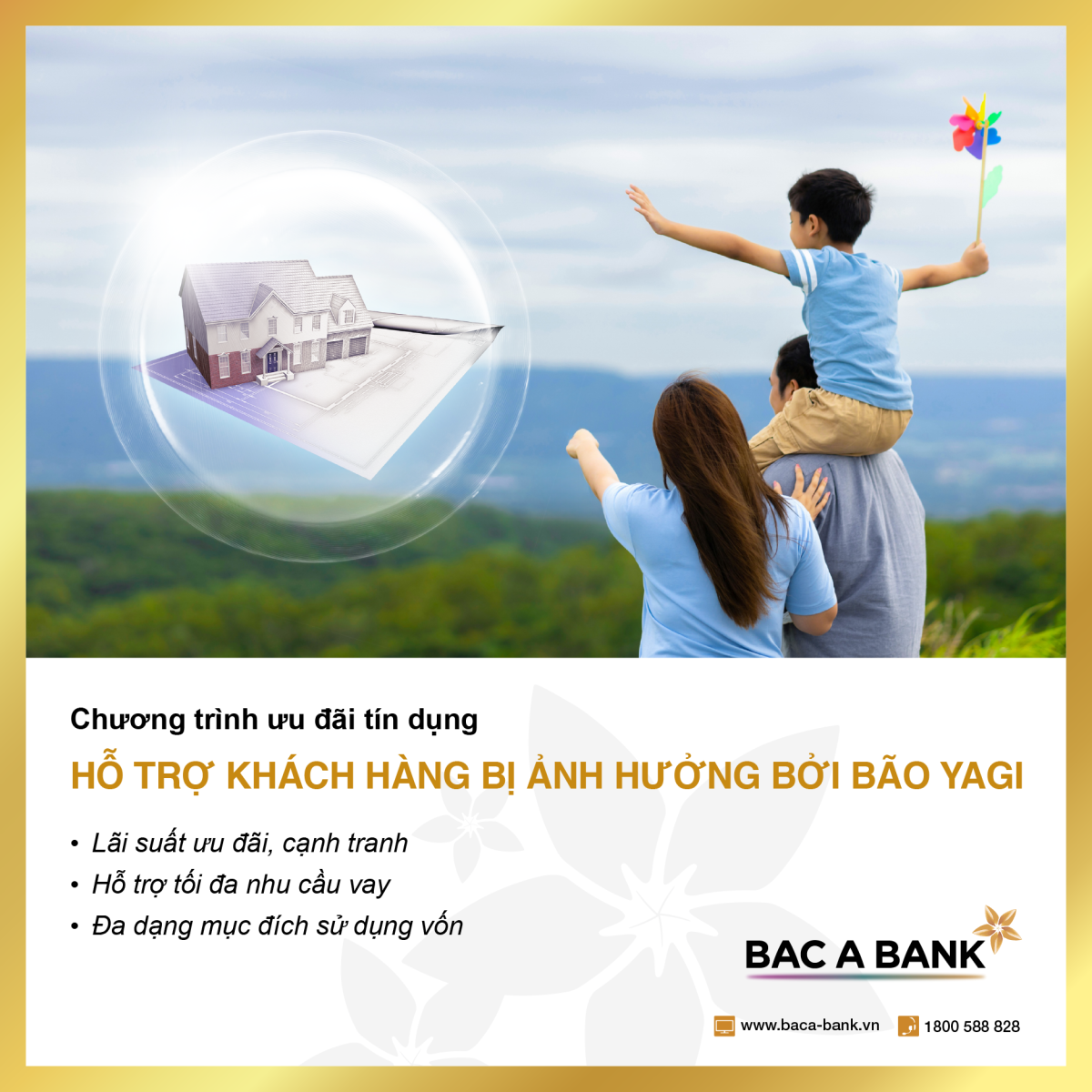 BAC A BANK giảm lãi vay, đồng hành cùng khách hàng chịu ảnh hưởng bởi bão Yagi