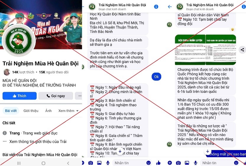 Cảnh giác lừa đảo khi đăng ký tham gia Trại hè Quân đội nhân dân trên mạng