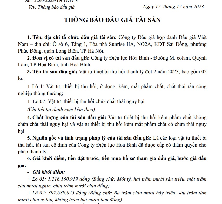 Cần minh bạch trong đấu giá tài sản vật tư thiết bị có chứa chất thải nguy hại của các Công ty điện lực