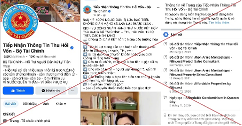 Cảnh báo trang facebook giả mạo Bộ Tài Chính hỗ trợ lấy lại tiền bị lừa
