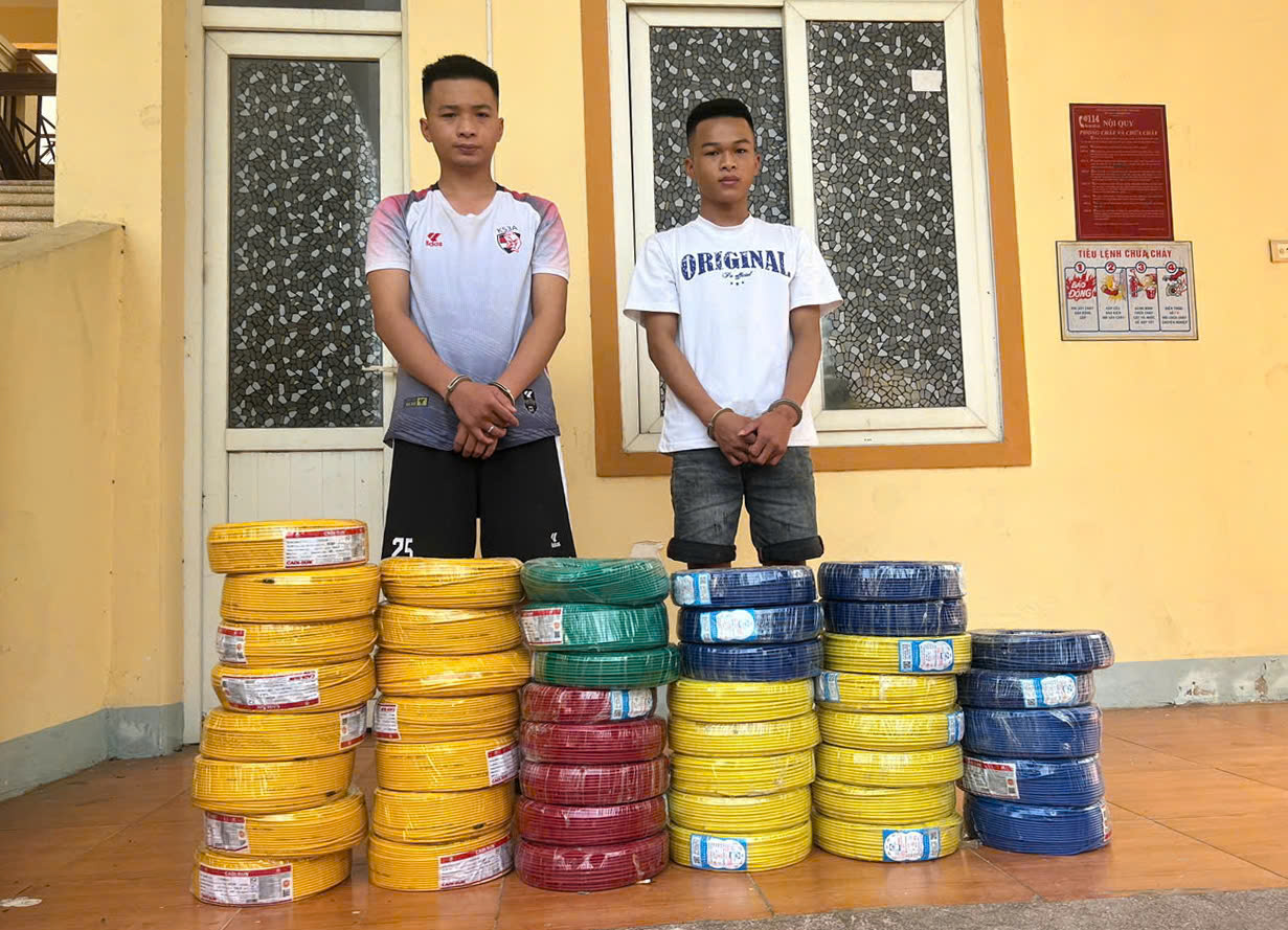 Bắt 2 anh em ruột trộm 44 cuộn dây điện trị giá hơn 70 triệu đồng