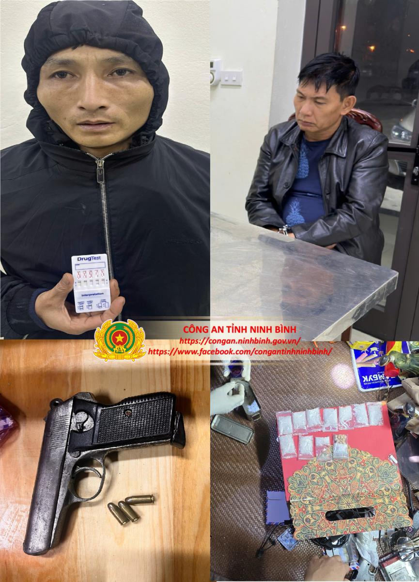 Bắt giữ 2 đối tượng tàng trữ trái phép chất ma túy và vũ khí quân dụng